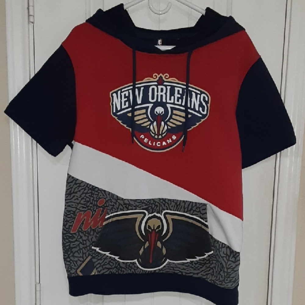 NBA New Orleans Pelicans Color block Short Sleeve Hoodie - Small - Unisex - EUC